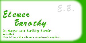 elemer barothy business card